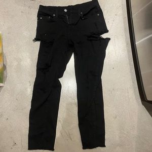 CarmarDenim Black Distressed Skinny Jeans